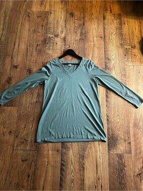 J. Jill Long Sleeve V-Neck Tunic Top in Sage